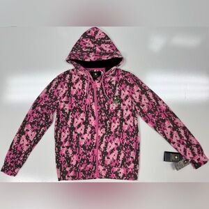 Women's Medium US Army Pink Digital Camo w/Black Accents Full Zipper Hoodie NEW